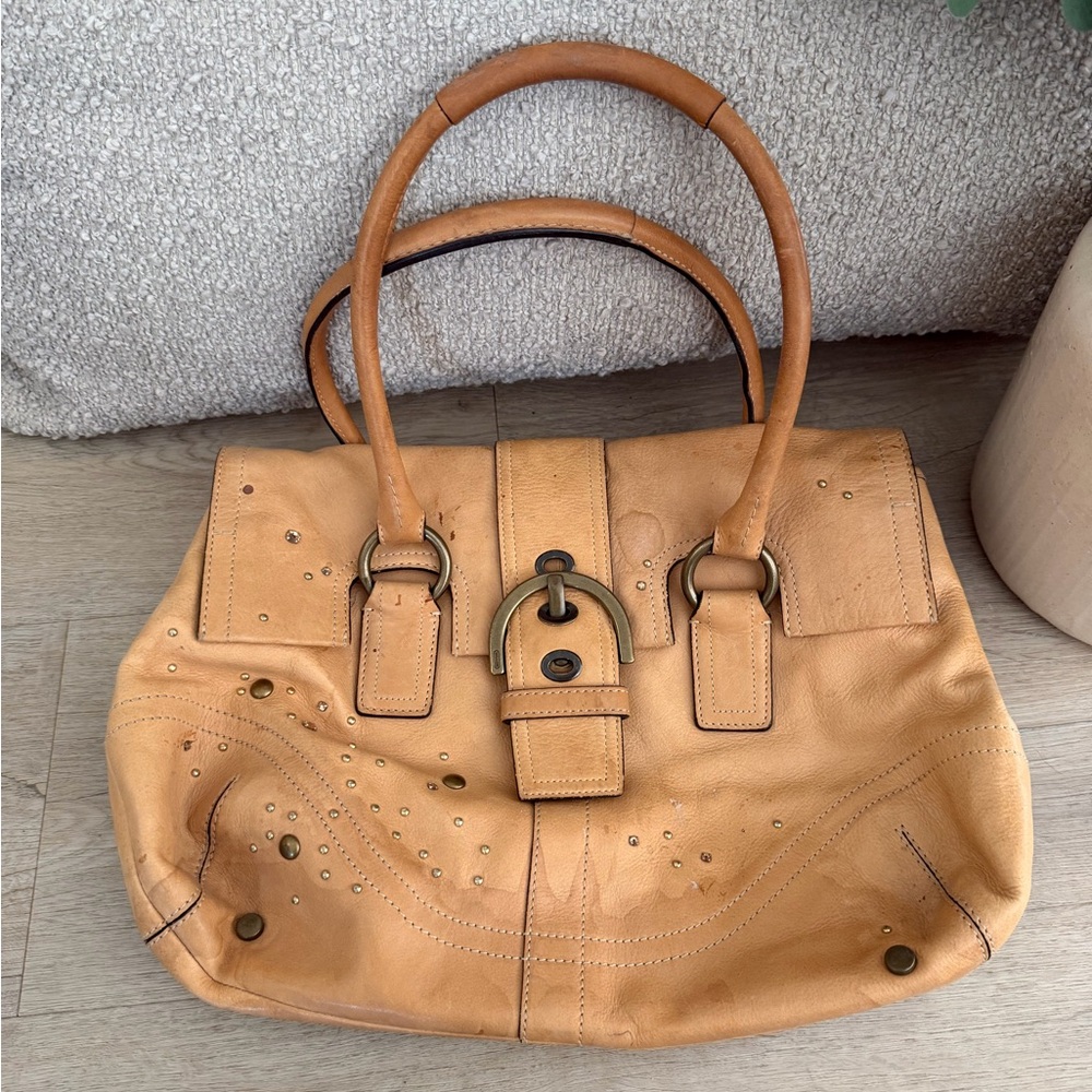 Coach Tan Leather Shoulder Bag